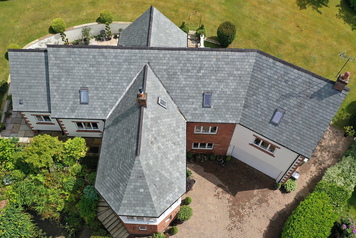 Large House After Roof Cleaning